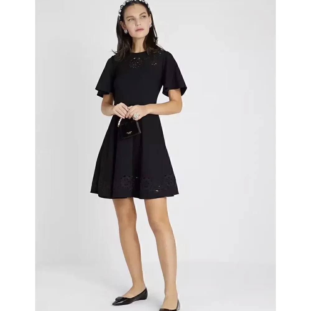 Kate Spade New York Embroidered Cutwork Ponte Dress Size 8 NWT $298